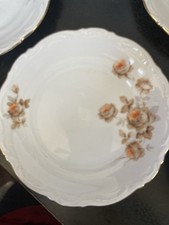 Vintage Mitterteich Bavaria Norway Rose Set Of 5 Salad Plates Germany Free Ship