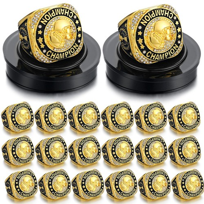 #ad #ad 20 Pcs Football Basketball Softball Championship Rings with Display Neck Chai... $175.95