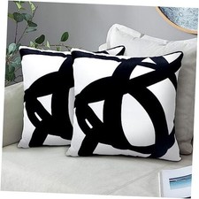 Set of 2lack and Whiteoho Pillow Covers 20x20Abstract Art 1" x 1" Pack of 2 B