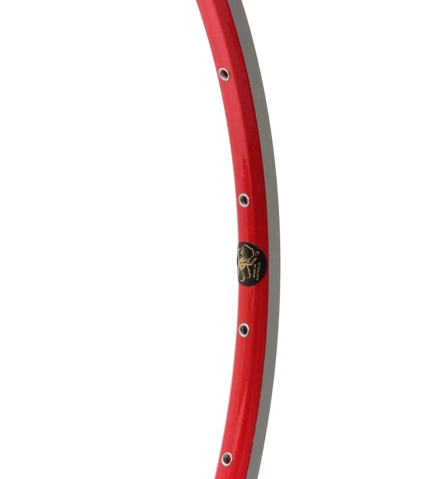 Llanta de aleación Velocity Razor 700c 28H roja MSW llanta Australia ojales carretera NUEVA NOS Foto 3 de 4