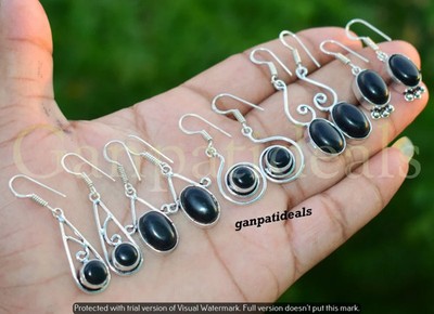 Black Onyx Gemstone Earrings 25pcs Wholesale Lots 925 Silver Plated Jewelry
