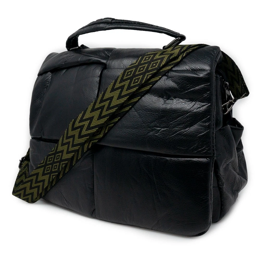 Borsa A Tracolla Grande In Tela Vintage - Unisex, Multitasche, Per Studenti, Lavoro E Viaggi, Colore Nero - 3