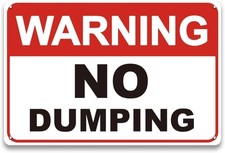 No Dumping Signs Private Property - 12 x 8 Tin Metal Signs Home D cor Aluminum W