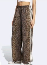 Adidas Originals Leopard Wide Leg Satin Pants M Medium New Nwt 100 Authentic