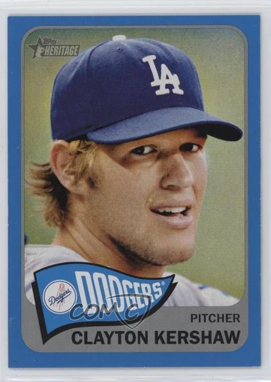 2014 Topps Heritage Blue Border Clayton Kershaw #300 6s6