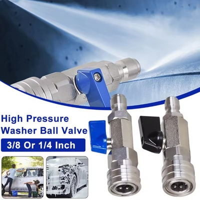 #ad High Pressure Washer Ball Valve Nozzle Power 1 4quot; or 3 8quot; Quick Connect Fitting $18.92