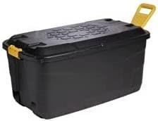 Strata Heavy Duty Aufbewahrungskoffer mit Deckel und Rollen 110 Liter, - Schwarz