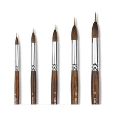 Watercolor Brushes Set - 5Pcs Extended Needle Point Artist Paint Br... Fast Ship