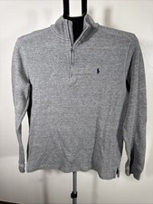 Polo Ralph Lauren Boys XL 18-20 Gray Quarter Zip Youth Logo