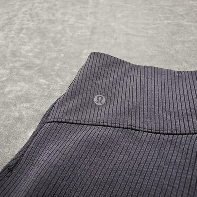 Lululemon Pants Womens 4 Gray High Rise Ribbed Straight Yoga