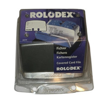 Old Fashioned Rolodex with 125 Cards Vintage Office Supplies Covered Card File