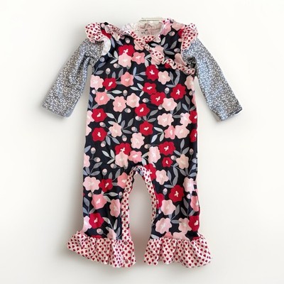 Pete & Lucy Pretty Poppies Romper Baby Girls Size 9-12 Months NEW NWT