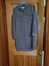 LOFT Black & White Geometric Shirt Dress Coll...