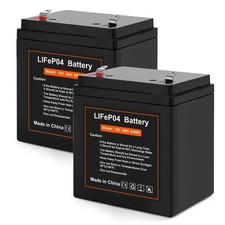 12V 5Ah LiFePO4 Rechargeable Backup Battery with BMS, 2000 Cycles Garage Doo...