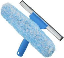 10 Inch Sky Blue Professional Window Squeegee and Scrubber Tool