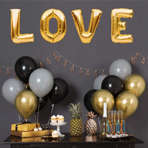 RUBFAC 92pcs Metallic Gold Balloons Chrome Gold Balloon Different Sizes 18 12... - Picture 5 of 7