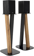 One Pair Fixed Height Universal Speaker Floor Stands - Oak Black - 600 Series