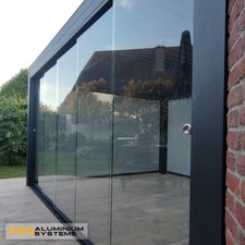 TOP ANGEBOT!Glasschiebewand Glaswand Aluminium Alu Glasschiebetür 2,5 m x 2,2 m