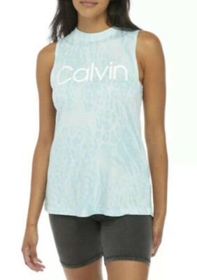 Calvin Klein Performance Women's Printed Sleeveless Top Mint Size XL MSRP $40