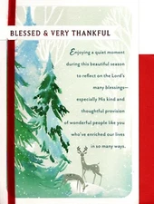 Merry Christmas Wishes Blessed Thankful Buck Deer Dayspring Greeting Card
