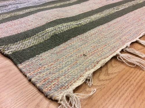 Striped Green MULTI Handloomed 100% Cotton RagRUG Durrie Mat 60x90cm 2x3 50%OF - Picture 2 of 5