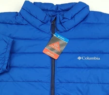 Columbia Mens 2XL XXL Jacket Coat Powder Lite Insulated Blue Thermal Reflective