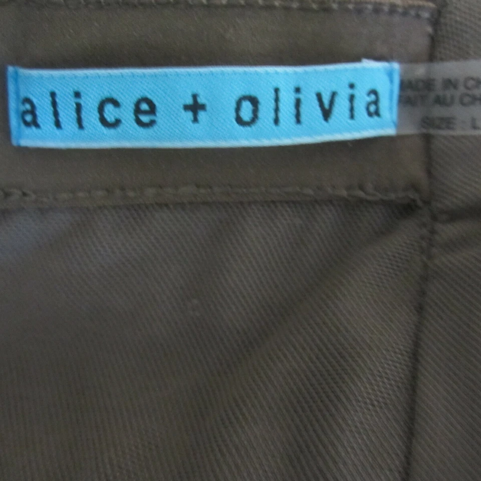 Alice and Olivia Womens L Taupe Gray Long Sleeve Sequined Knit Fitted Dress  - Image 2 of 4