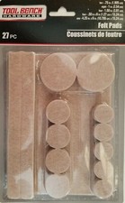 Felt Pads Peel  Stick Various Sizes Circles  Strips 27/Pk