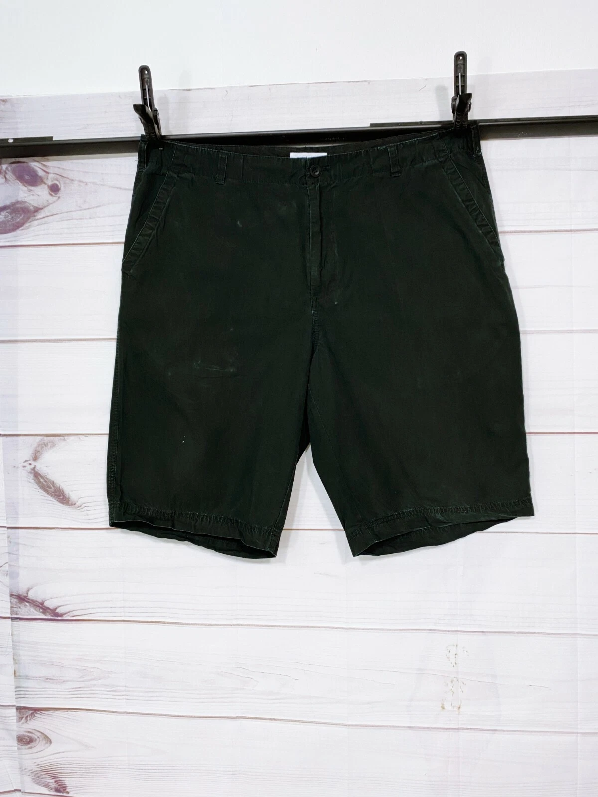 Calvin Klein Mens Shorts Size 40 Black Flat Front High Rise Pockets 100% Cotton