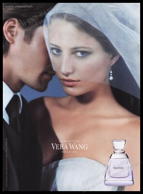 Vera Wang Sheer Veil 2000s Print Advertisement Ad 2005 Bride (Read description)