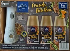 Glade Automatic Spray Refills,Fireside Bourbon,Limited Edition Starter Pack Oak