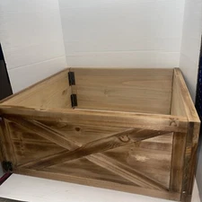 Rustic Farmhouse Wood Christmas Tree Skirt Box Stand Cover 20.5 X 9"