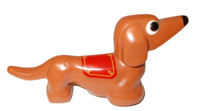 Vintage Hard Plastic 6 inch Friction Powered Dachshund Bi-Bi made by Lehmann 922