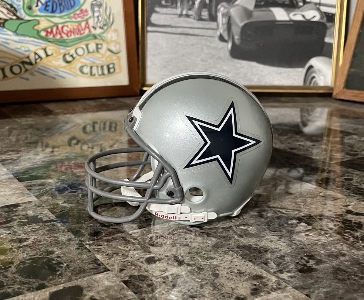 Vintage Riddell Dallas Cowboys Silver Mini Football Helmet