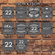 Rustic Natural Slate House Gate Sign Plaque Door Number Personalised Name Plate