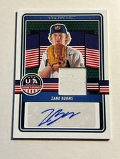 2023 Panini Stars & Stripes ZANE BURNS USA Baseball Prospect Jersey Auto