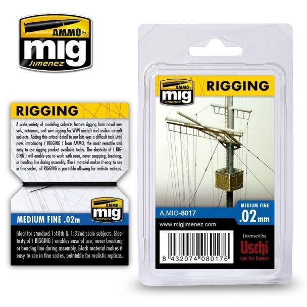 Ammo by Mig Rigging Thread Medium Fine 0.02mm – High-Quality Model Kit Detailing
