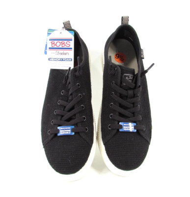 Skechers BOBS Copa Vegan Washable Canvas Slip-Ons Black Sz. 9 1/2