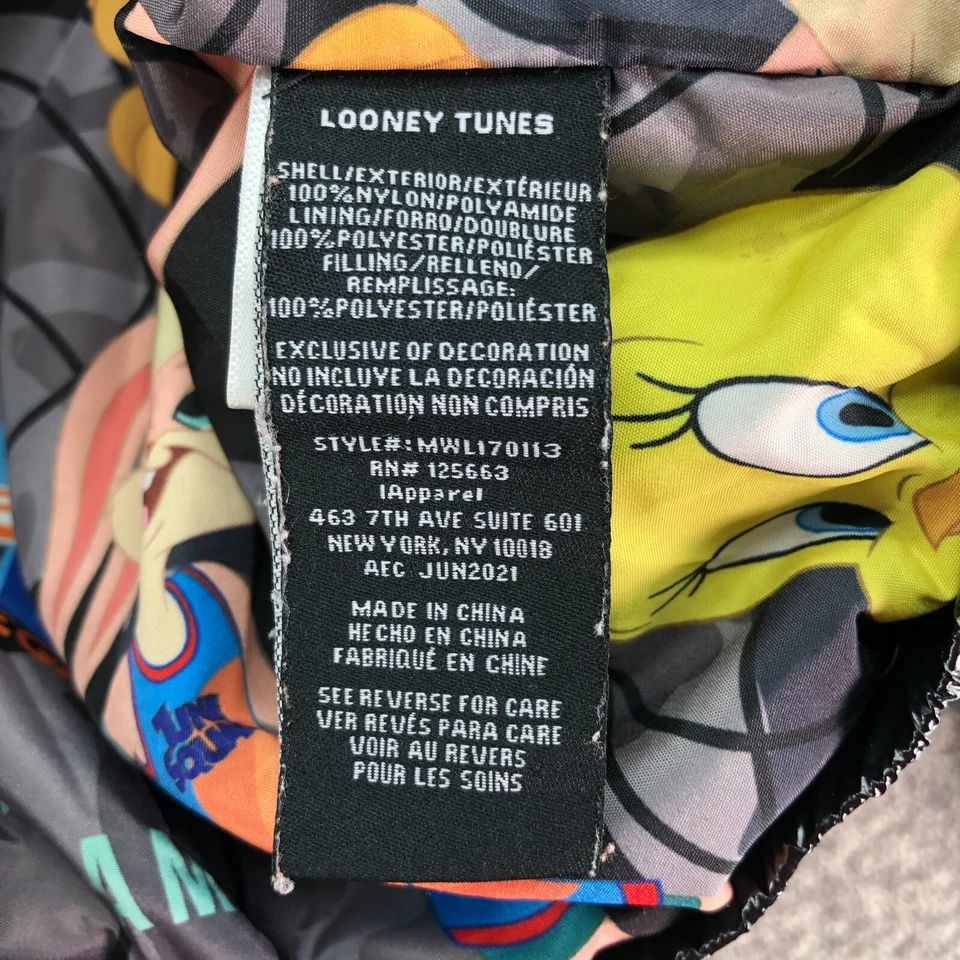 Space Jam Member's Only Jacket Patent Leather Black Womens Sz M Full Zip - Image 4 of 4