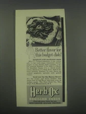 1952 Herb-Ox Bouillon cubes Ad - recipe for Spaghetti with mushroom sauce