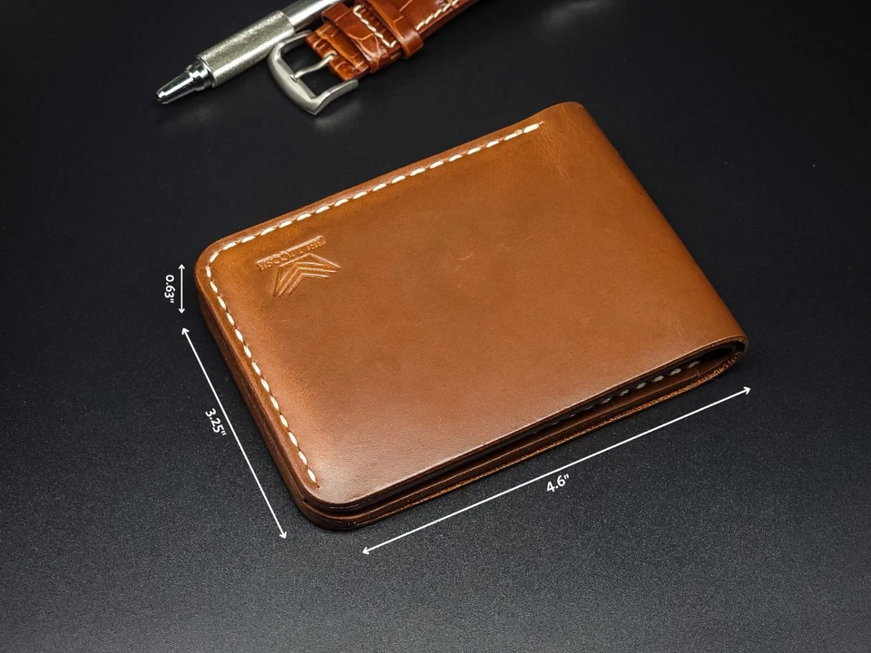 Premium Handmade Leather Bifold Wallet Full Grain Leather Perfect Gift for Men - Image 4 of 4