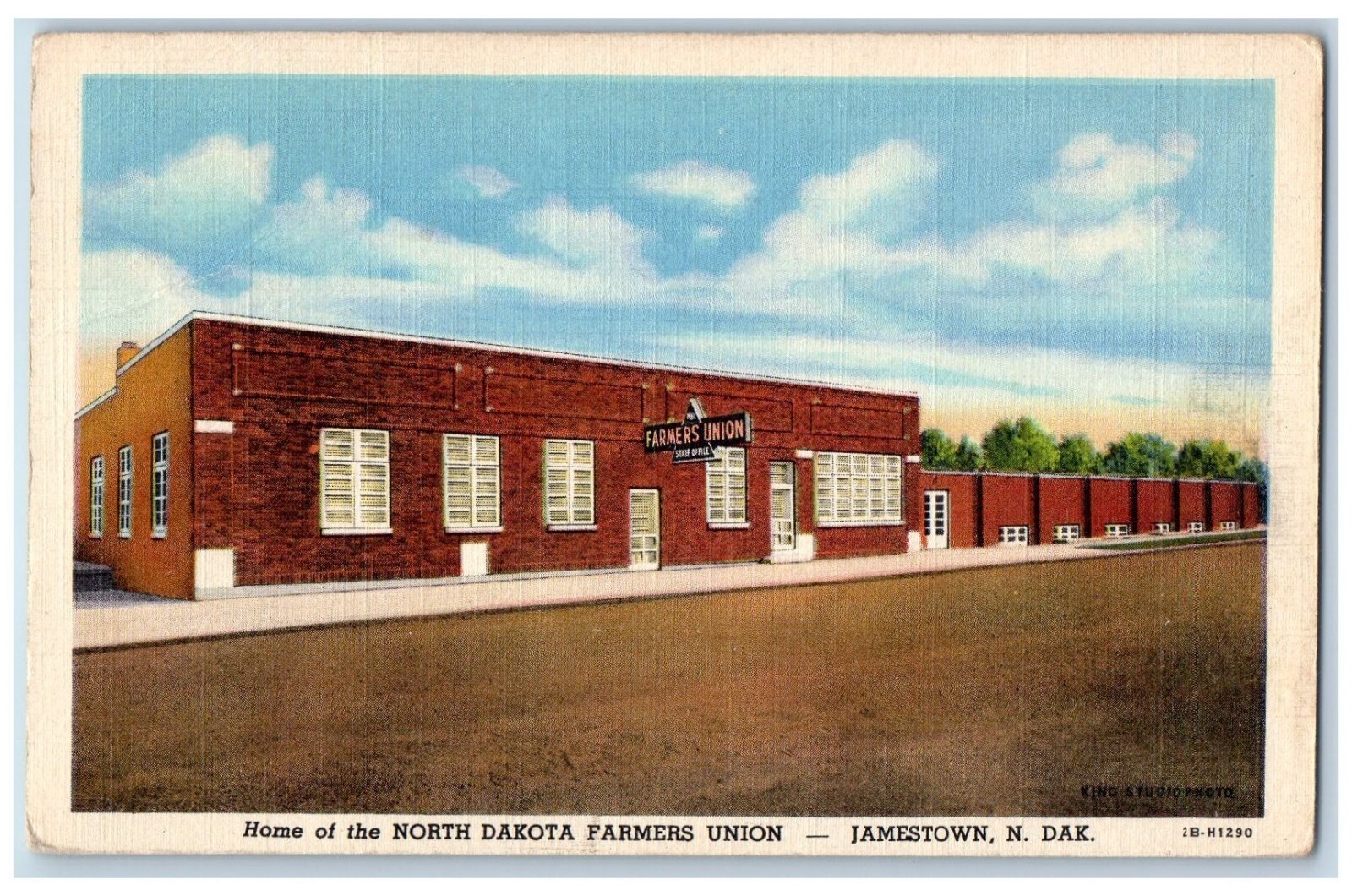 Jamestown North Dakota Postcard Home Farmers Union Exterior 1959