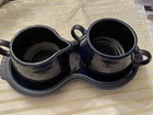 Fiesta Creamer and Sugar Bowl Set w/ Tray Twilight  Blue