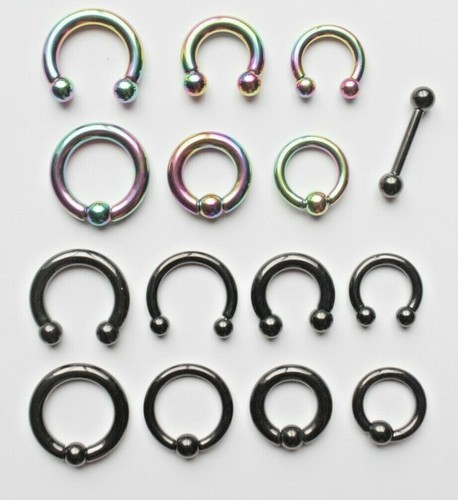 Genital piercing Gauge Spring Captive Bead Ring Horseshoe 