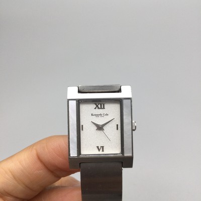 Vintage Kenneth Mother Of Pearl Inlay Tank Women\'s Silver Watch 6.25\
