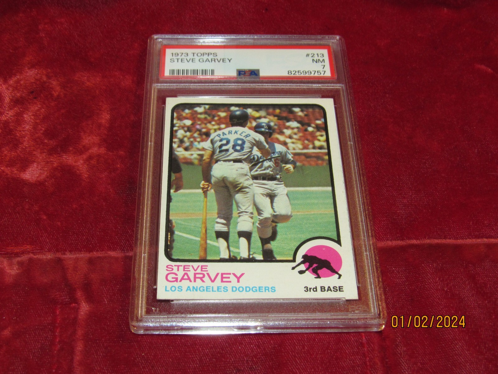 1973 Topps Steve Garvey 213 RECENT GRADE PSA 7 Baseball Card Clean