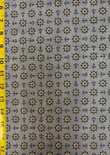 Anchors and Steering Wheel Michael Miller Fabric nautical blue boating ships