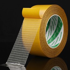 25M Double Sided Cloth Tape Strong Mesh Fiber Adhesive Waterproof For Carpet