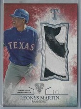 2015 TOPPS TRIPLE THREADS LEONYS MARTIN 2 COLOR PATCH 1/1!!
