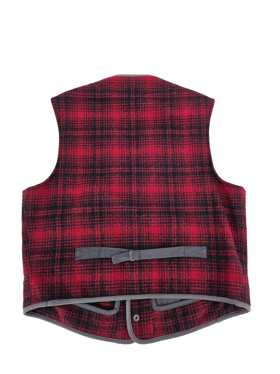 DOUBLE RL RRL Ralph Lauren Wool Vest Plaid Pattern Large Size